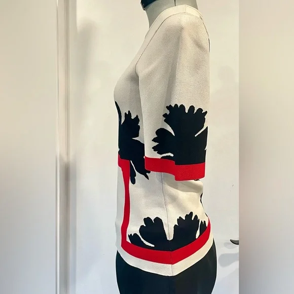 Alexander McQueen white Intarsia knit top, size S, Red/black, EUC - Picture 8 of 14